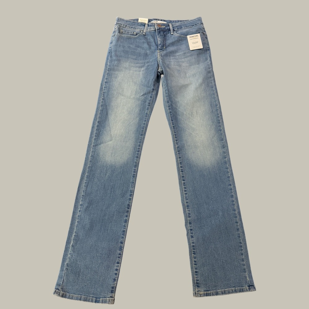 Signature by Levi Strauss Totally Shaping Straight Women 4L W27 L34 Blue Jeans
